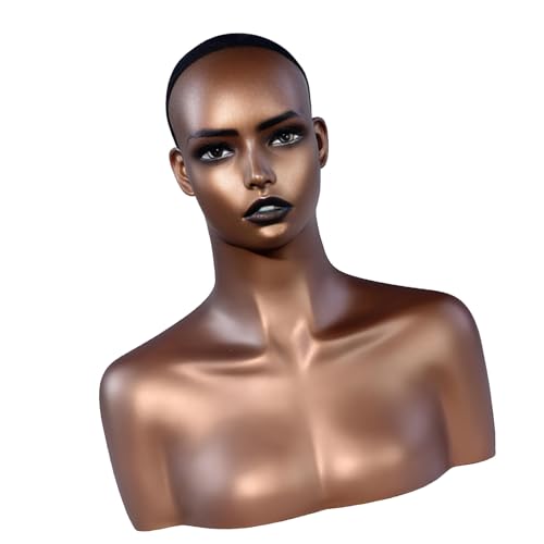 Tête de mannequin réaliste bronze de haute qualité en PVC rigide