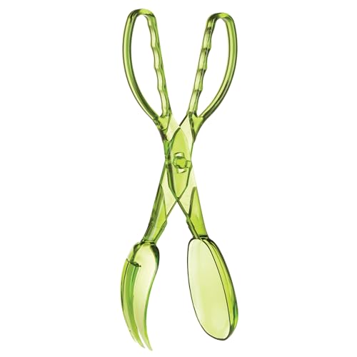 HIC Kitchen Salad Tong Hinged Design Detachable Fork and Spoon Green