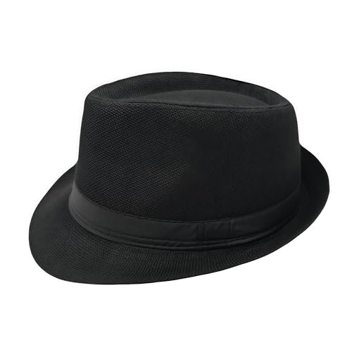 Reviews de Sombreros Panamá para Mujer los 10 mejores. 44 Sombrero unisex clásico de los años 20 Fedora de ala corta Panamá Trilby Sombrero de verano para la playa para hombres y mujeres, Negro -, Large-X-Large