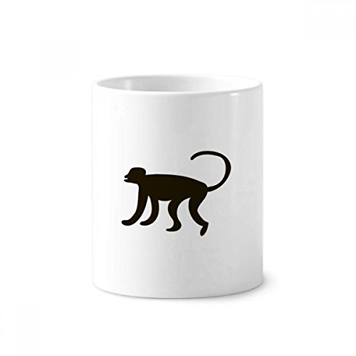 Cadeau tasse singe noir en céramique blanche DIYthinker, pot à brosse à dents original 350ml