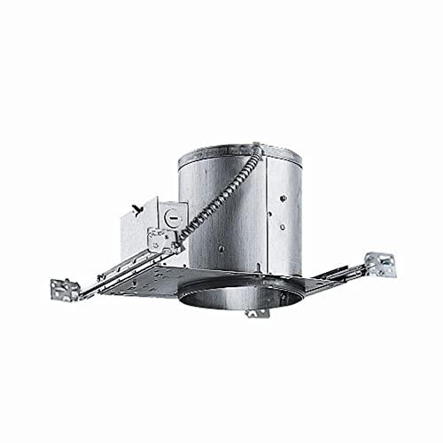 Juno 6 Inch Incandescent Ceiling Light Housing for New Construction, IC Rated Recessed Light, Floating Socket, Damp Location UL Listed Can Lighting, Includes Push-in Electrical Connectors
