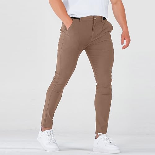 Slacks for Men Stretch Golf Pants Business Casual Lightweight Slim Fit Trousers Work Dress Pants with Pockets4