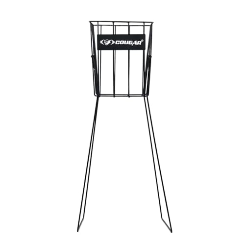 Image of COUGAR Ball Pick-Up Basket - Holds 72 Tennis Balls, Waist Height for Easy Access, Collects Balls from Ground, Ideal for Serving Practice, Lightweight and Durable for Court Training(Colour May Vary)