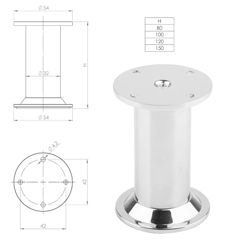 Patas para muebles de cocina con soporte universal y aluminio regulable 3