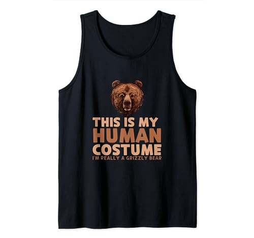 Este es mi disfraz humano, realmente soy un oso pardo para Halloween Camiseta sin Mangas