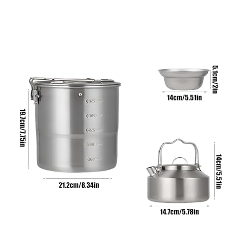 Ensemble vaisselle extérieur anti-encombrement avec marmite camping - 5