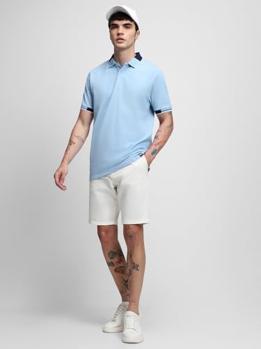 Image of Dennis Lingo Men's Regular Fit Cotton Polo Neck Solid T-Shirt