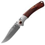 Benchmade - Crooked River 15080 EDC Knife with Gray Aluminum & Wood Handle (15080-2)