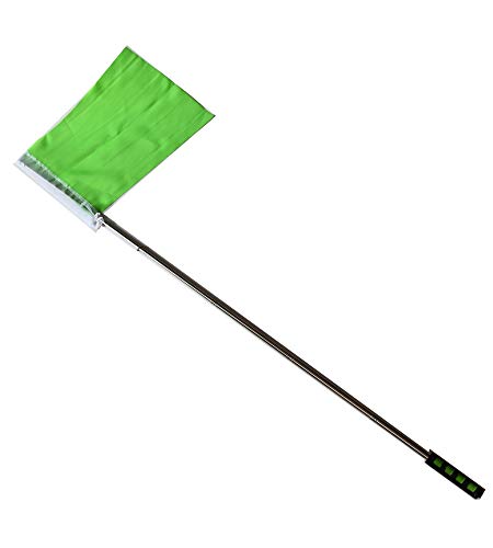 ガイド 手旗携帯用伸縮ポール 6段式伸縮タイプ 120cm 実物撮影 (緑色旗付)