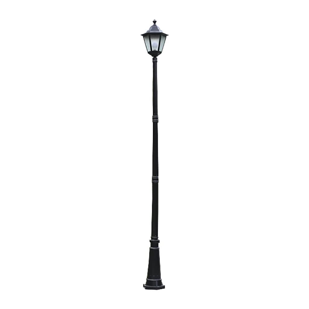QUSYZD Outdoor Street Light,Vintage Street Post Light Black,Aluminum + Patterned Glass, Waterproof Ip55,Landscape Lighting,Waterproof Street Light for Backyard, Garden, Drivewa,300cm