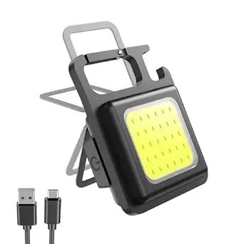 SPARKOLITE 2000 LUMENS COB Small Flashlight Keychain Work Light with 4 Lighting Modes, Magnetic Base, Keyring LED Torch Mini Work Light for Workshop, Repairing, Emergency | Pack of 1