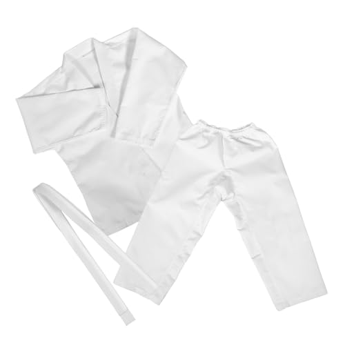 Ipetboom Karateanzug für Junge Mädchen und Erwachsene Verstärkte Taekwondo-Hosen Weisse Kampfsportbekleidung Inklusive Gürtel für Taekwondo-Uniformen und Karate-Training