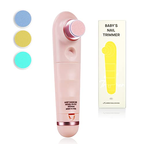 Vicloon Elektrische Baby Nagelfeile, 4 in 1 Elektrische Nagelfeile für Neugeborene Set mit 4 Ersatzköpfen,Leise und Sicherer Baby-Nagelschneider,Nagelpflege für Babys, Geschenk für Neugeborene