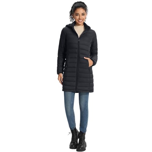 ZMC Packable Women Puffer Coat, Lightweight Water-Resistant Puffer Jacket Detachable Hood Slim-Fit Winter Coat for Women2