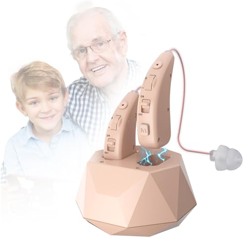 Dispositivo de audio recargable con cancelación de ruido, volumen ajustable, chip inteligente y estación de carga, discreto en el oído,Amplificadores de sonido para personas mayores
