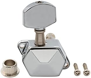 Musiclily Pro 6 in Line Guitar Semi Closed Tuners Tuning Pegs Keys Machine Heads Set for Electric Guitar,Chrome