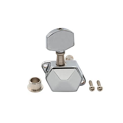 Musiclily Pro 6 In Line Semi Sealed Electric Guitar Machine Heads Tuning Pegs Keys Tuners Set For Fender Stratocaster Telecaster Guitar Replacement Right Hand, Chrome #TOP3