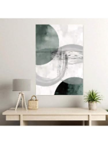 Style minimaliste moderne avec ce cadre abstrait gris sarcelle - 3