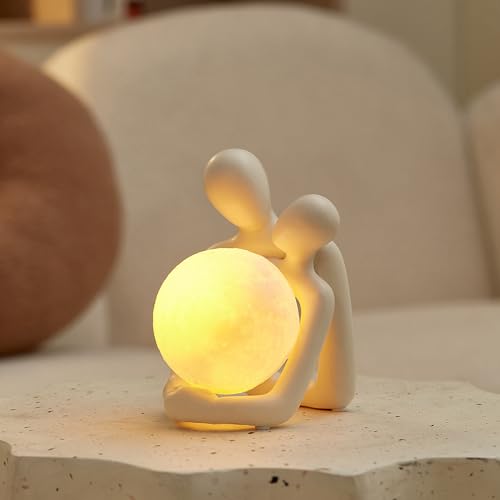 Awnr RIV001 Ceramic Couple Statue Hold The Lamp Figurines thumb #5