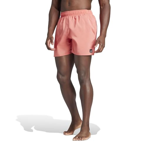 adidas Men's Bañador Solid CLX Short-Length, Preloved Scarlet/White, M