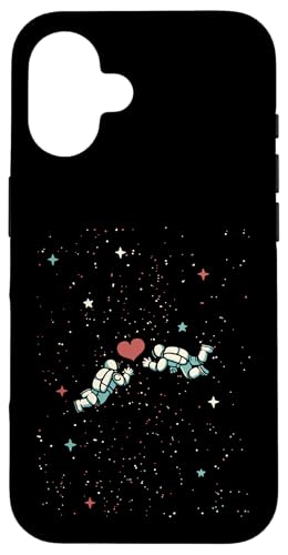Carcasa para iPhone 16 Astronauta Flotando en el Espacio San Valentín Pareja Galaxia