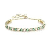 Suonie Delicado 14K Encanto Cristal 1-12 Meses Piedra de Nacimiento Pulsera Regalo Para la Hija Madre Hermana Sobrina Cumpleaños Navidad Joyería Ajustable (Mayo)