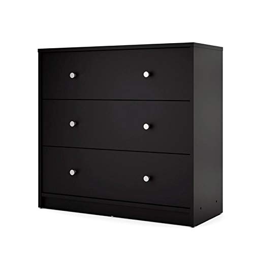Atlin Designs Modern 3 Drawer Wooden Chest in Black
