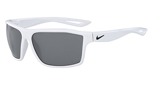 Nike Men's Legend Rectangular Sunglasses, White, 65 mm