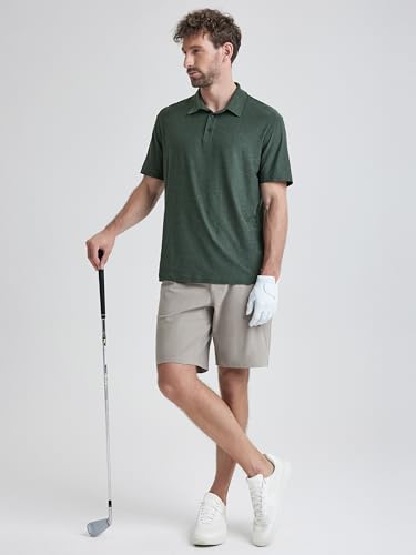 ODODOS Men's Performance Polo - Stratum Tech Short Sleeve Golf T-Shirts Ultra Soft Moisture Wicking UPF 50+ Casual Tops4
