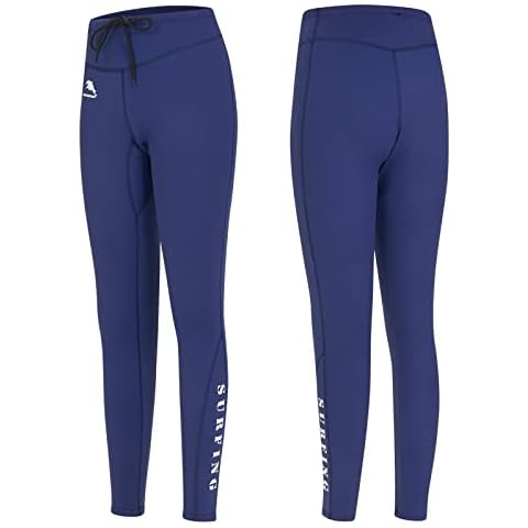 Women Wetsuit Pants - 2MM Neoprene High Waist Tights, Thermal Surfing Diving Pants Leggings Adults Wet Suits Swimsuits (3XL, Navy Blue) Cover