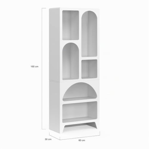 Etagère bibliothèque organique ALESIA 6 compartiments bois - vue 3