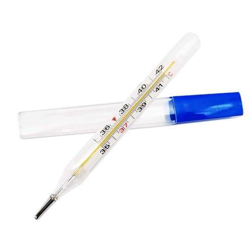 Armpit Mercury Free Thermometer Glass Accuracy Thermometer Household Thermometers Classic Thermometer for Adults Temperature Easy Read, Yellow, 11 x 0.6 cm
