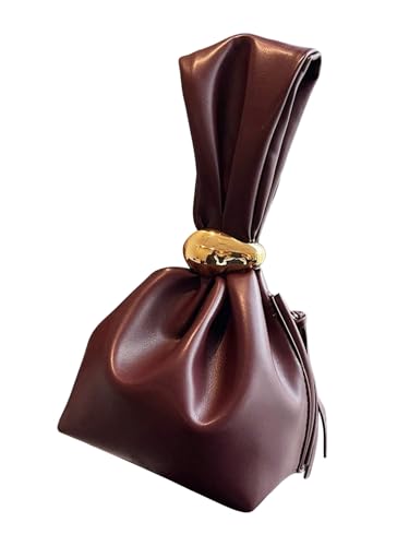 Milumia Women's Pu Leather Clutch Purses Metal Decor Mini Wristlet Handbag