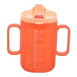 UTHCLO Kindertrinkbecher Mit Doppelgriffen Und Strohhalm Unzerbrechlicher Kleinkindbecher Aus Verschleißfestem Material 300 Ml Milchbecher Mit Skala Für Babys Zum Sicheren Trinken
