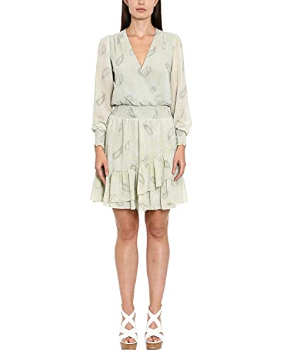 Michael Michael Kors Women's Paisley Print Georgette V-Neck Long Smocked...