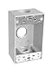 Sealproof 1-Gang 3 Hole 3/4-Inch Weatherproof Rectangular Horizontal Electrical Outlet Box with 5 Outlet Holes, Three 3/4" Holes, Single Gang, UL Listed