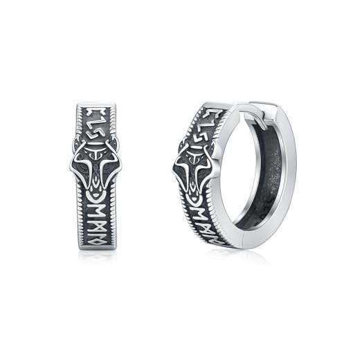 Pendientes de aro lobo plata 925 el regalo perfecto de joyería vikinga