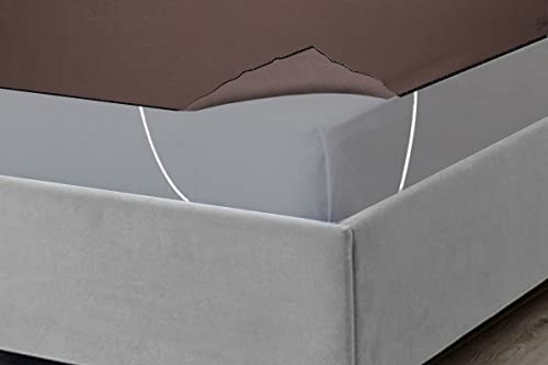 Image of The Furnishing Tree Mattress Protector /Waterproof Bedsheet Size WxL 36x78 inches Set of Two for Double Bed Polyester Brown