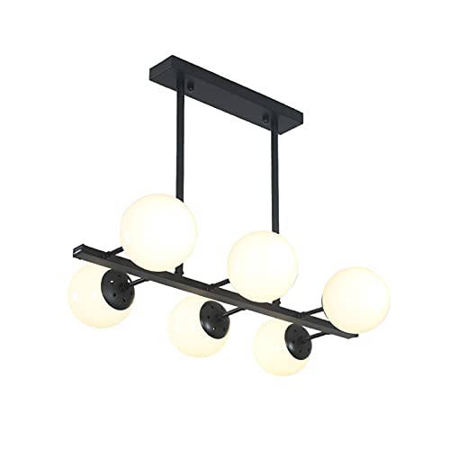 Lustre salon moderne et chaleureux avec plafonnier 6-lights noir E27