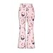 Ystardream Kids Flare Pants Size 7-8 Funny Axolotl Flared Leggings for Girls Tummy Control Bell Bottom Leggings for Girls Wide Leg Pants Fashion Books Print Bootleg Legging,Pink