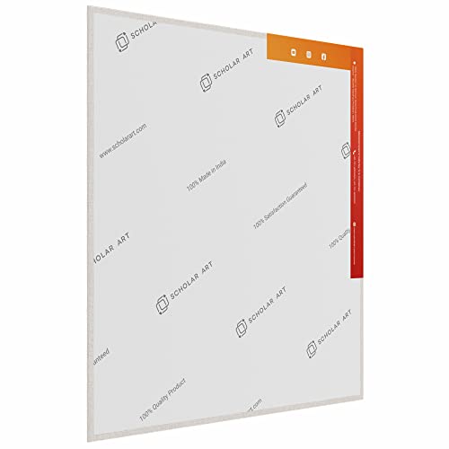 Image of Scholar Art Hobby Series 04 Oz (230 GSM) 100% Cotton Canvas Panel Board for Painting (White Blank Canvas Boards for Acrylic Paint, Oil Paint, Wet & Dry Media) | 12 inchx12 inch (30x30 cm), Pack of 12