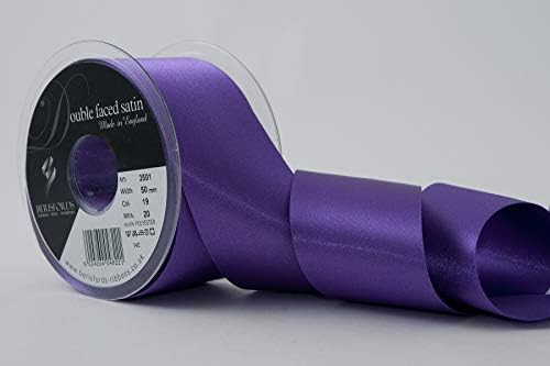 Berisfords Double FACE Poly Satin Ribbon, BlackBerry, 15 mm