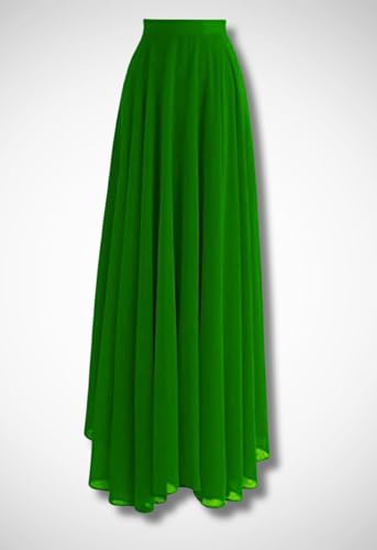 Image of Women's Full Length Georgette Long Skirt- Lehenga with 8 Meters Maxi Flare
