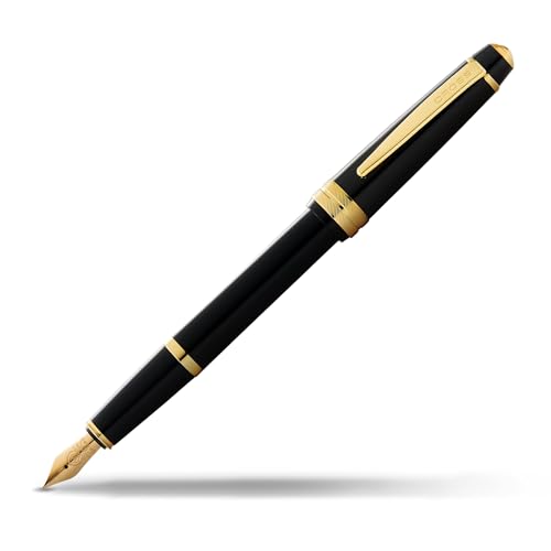 Image of Cross Bailey Light Polished Black Fountain Pen - Refillable, Medium Nib, Black Ink, Presented in Everyday Gift Box