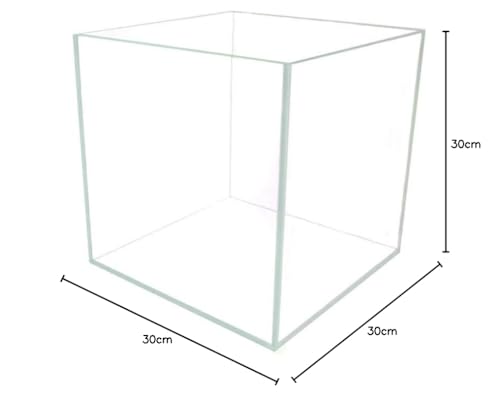 AllPondSolutions 30cm Ultra Clear Glass Aquarium Fish Tanks - 25 Litre | 30cm x 30cm x 30cm (L x W x H)