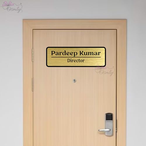 Image of Acrylic Laser Engraved Table Sign Stand, Laser Engraved Acrylic Sign or Name Plate for Doctor, Teacher, Advocate, Medical, Proprotor office or personal use Gold Wall Name Plate