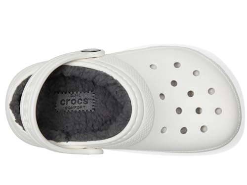 Crocs Unisexe Enfant Classic Lined Clog T Sabots, White/Grey, 27/28 EU