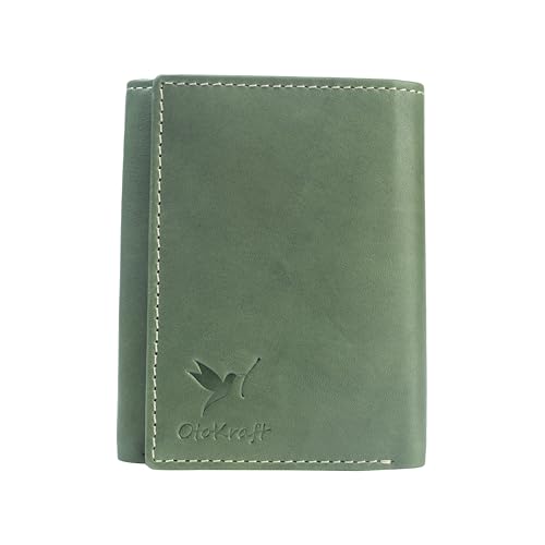 RFID Blocking Trifold Wallet for Men – Premium Full Grain Leather Wallet with ID Window, 9 Card Slots, 2 Hidden Pockets, 2 Bill Compartments – Gift Set with AirTag Holder Keychain