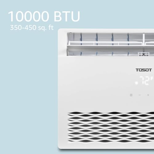 TOSOT 10,000BTU Window Air Conditioner, Modern Design, and Temperature-Sensing Remote