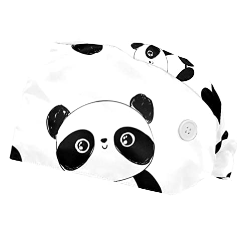 Chapeaux de travail unisexe panda avec coeur casquette pour hommes femmes de cuisine